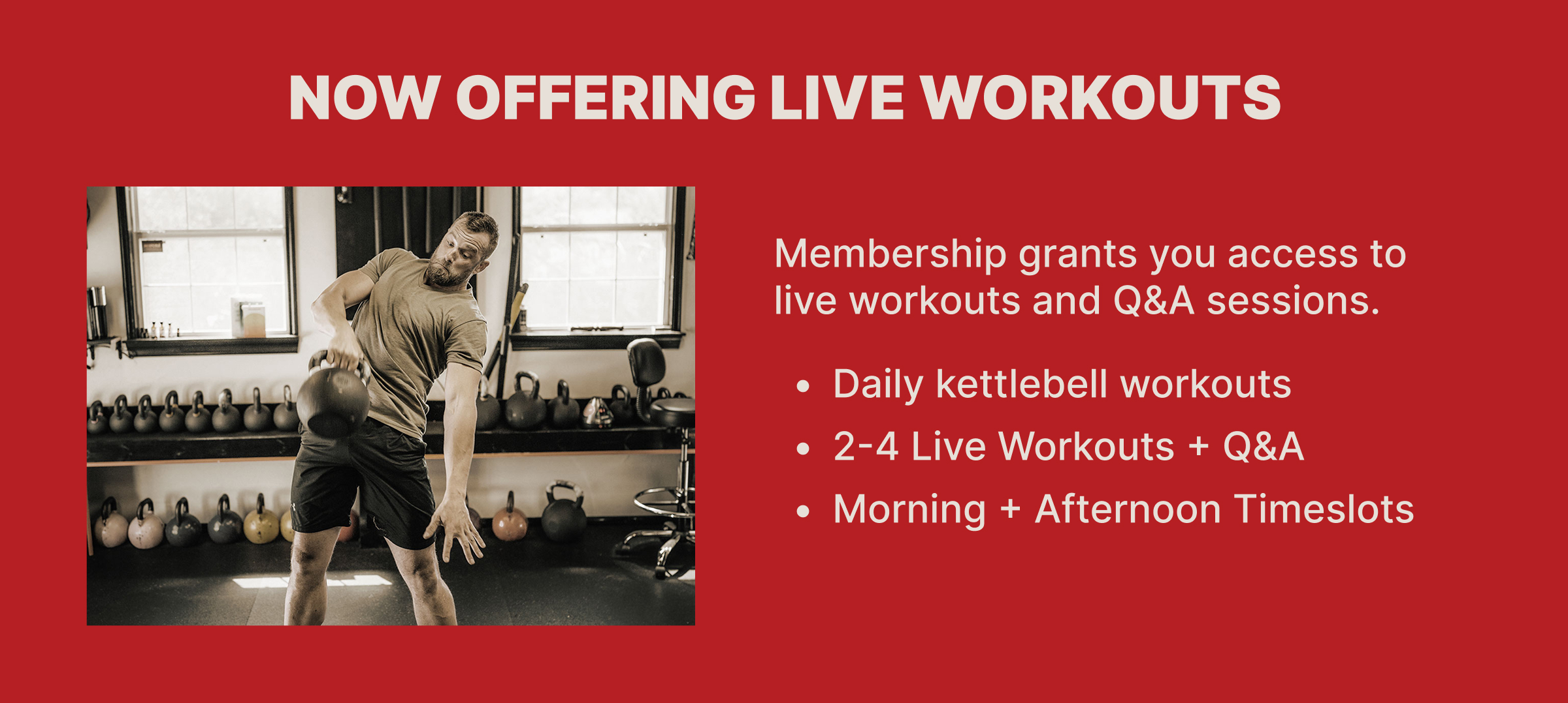 Now Offering Live Workouts